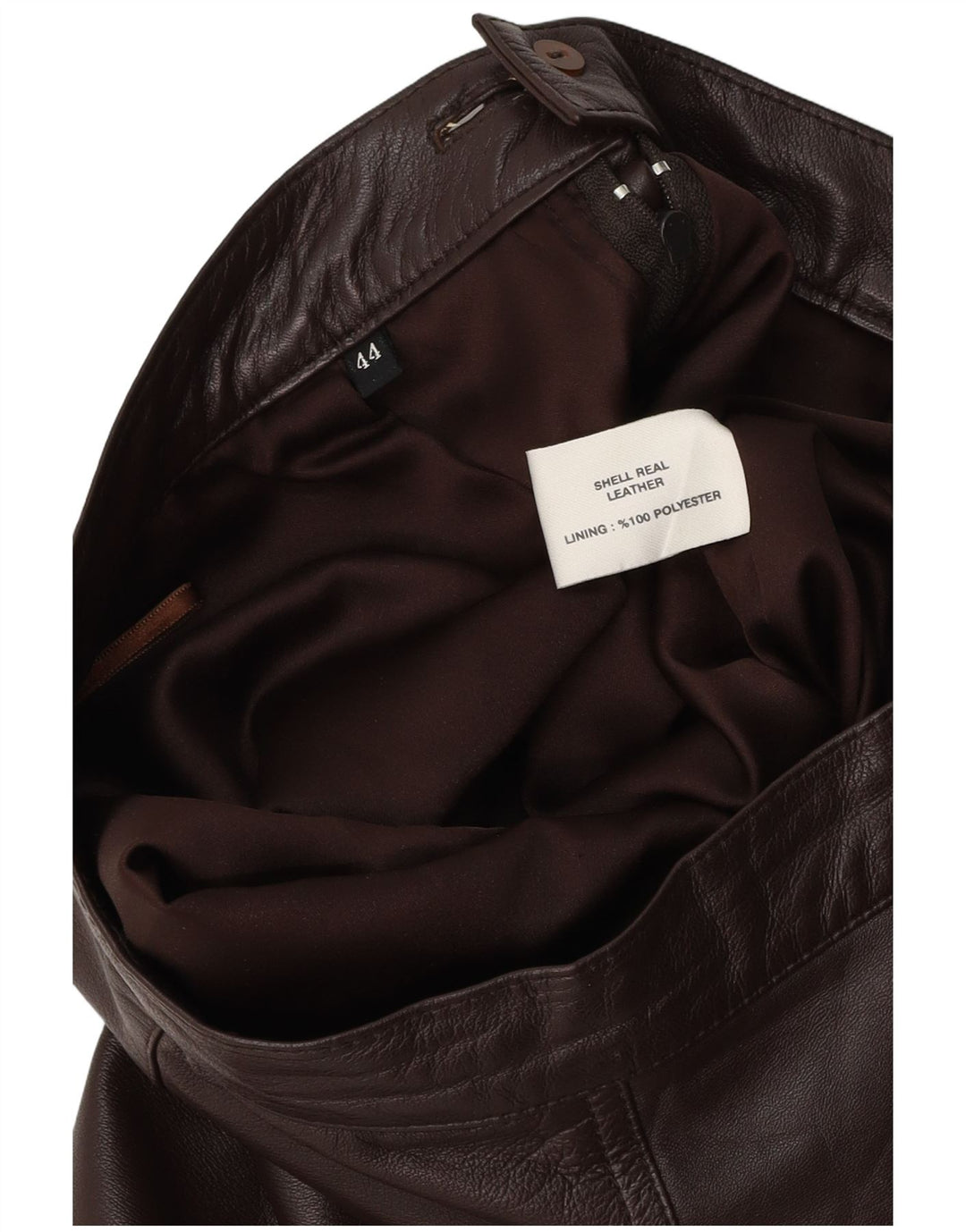 VINTAGE Damen Lederrock IT 44 Medium W28 Braunes Leder