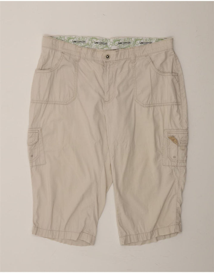 LEE Womens Cargo Shorts US 12 Large W36 Beige Cotton Vintage Lee and Second-Hand Lee from Messina Hembry 