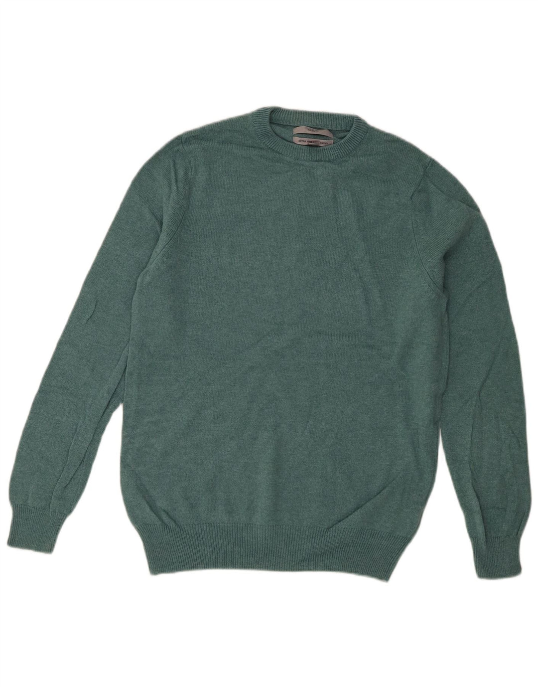 Marks & Spencer Herren-Pullover mit Rundhalsausschnitt, mittelgrüne Lammwolle