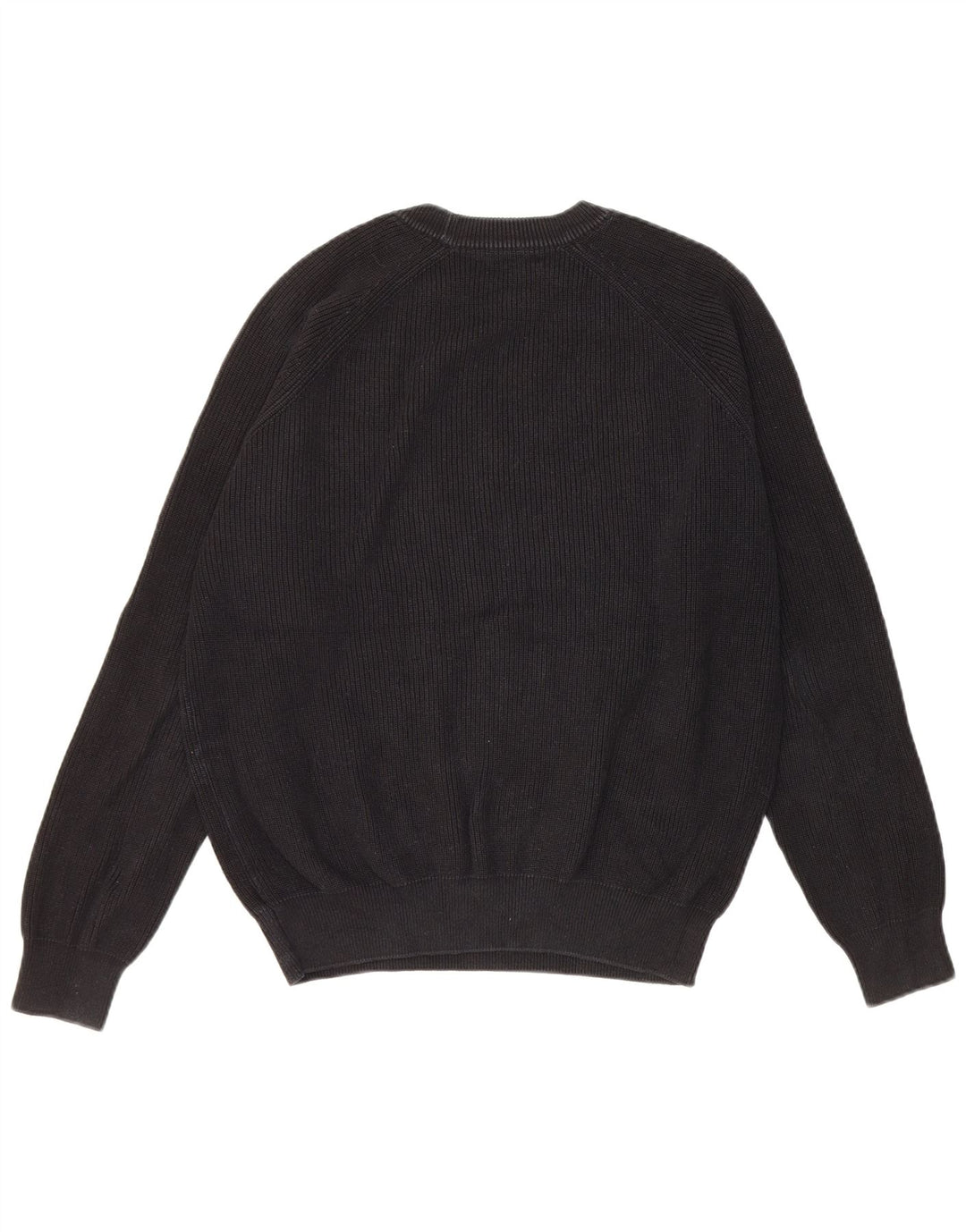 Zara Herren-Pullover mit Rundhalsausschnitt, Größe S, schwarze Baumwolle