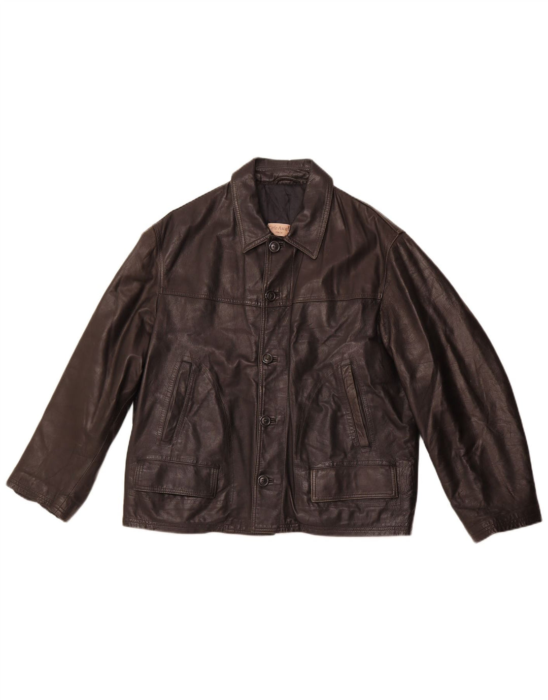 VINTAGE Herren Lederjacke UK 40 Großes schwarzes Leder