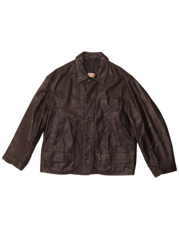 VINTAGE Herren Lederjacke UK 40 Großes schwarzes Leder