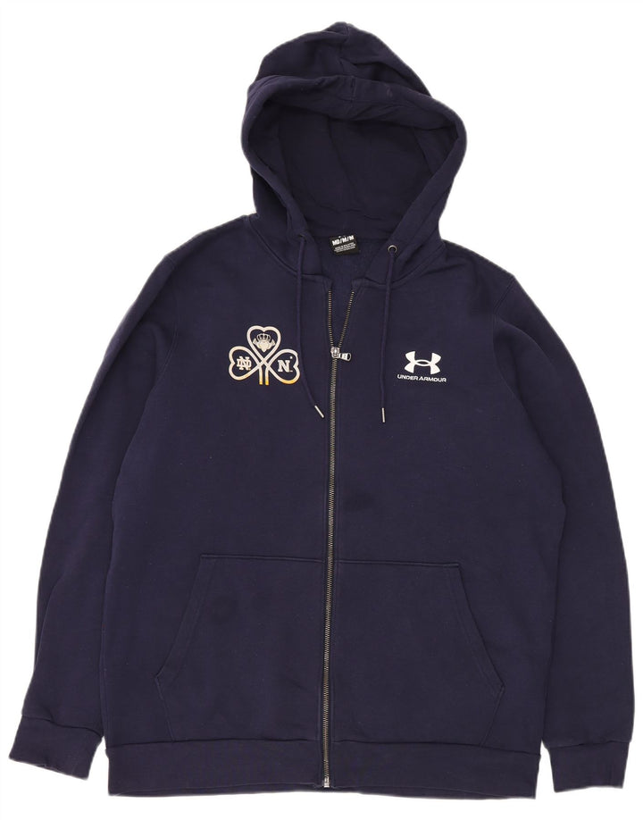 Under Armour Herren-Kapuzenpullover mit grafischem Reißverschluss, mittlere Marineblau-Baumwolle