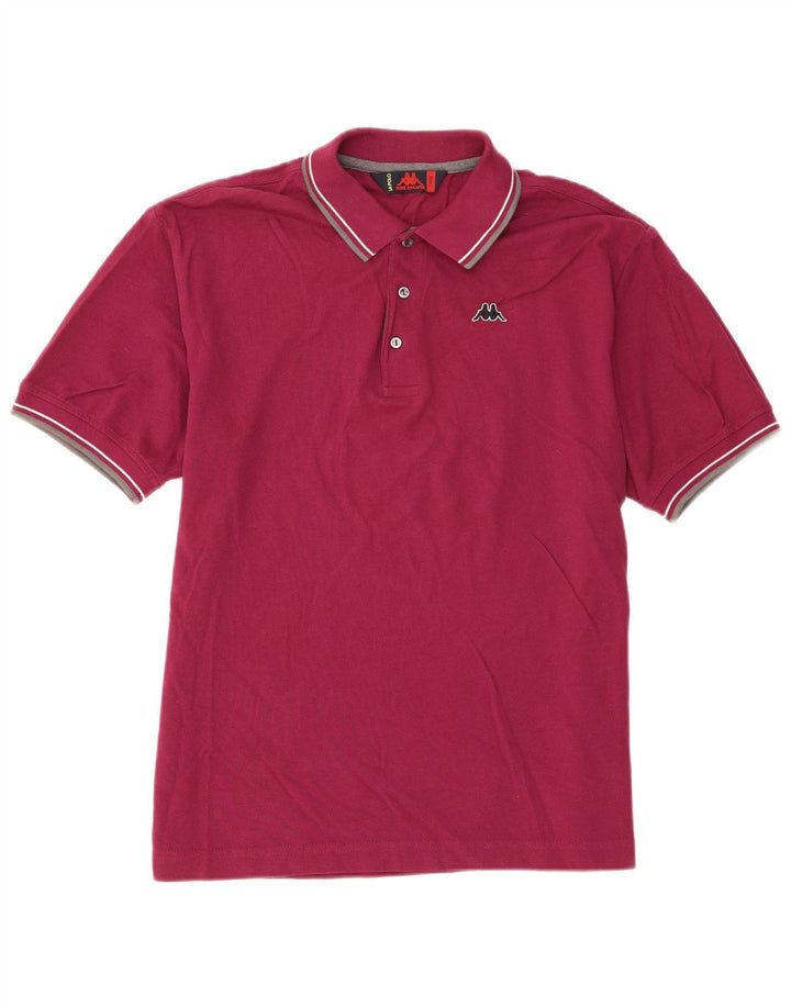 Kappa Herren Kurzarm-Poloshirt mit normaler Passform, große rote Baumwolle