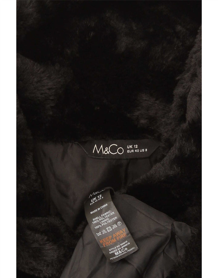M&Co Damen Kunstpelzweste UK 12 Mittelschwarzes Polyester