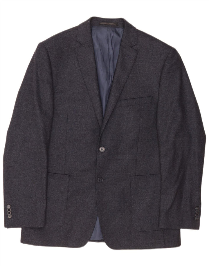 Daniel Hechter Herren-Blazer mit 2 Knöpfen, UK 38, mittelgraue Wolle