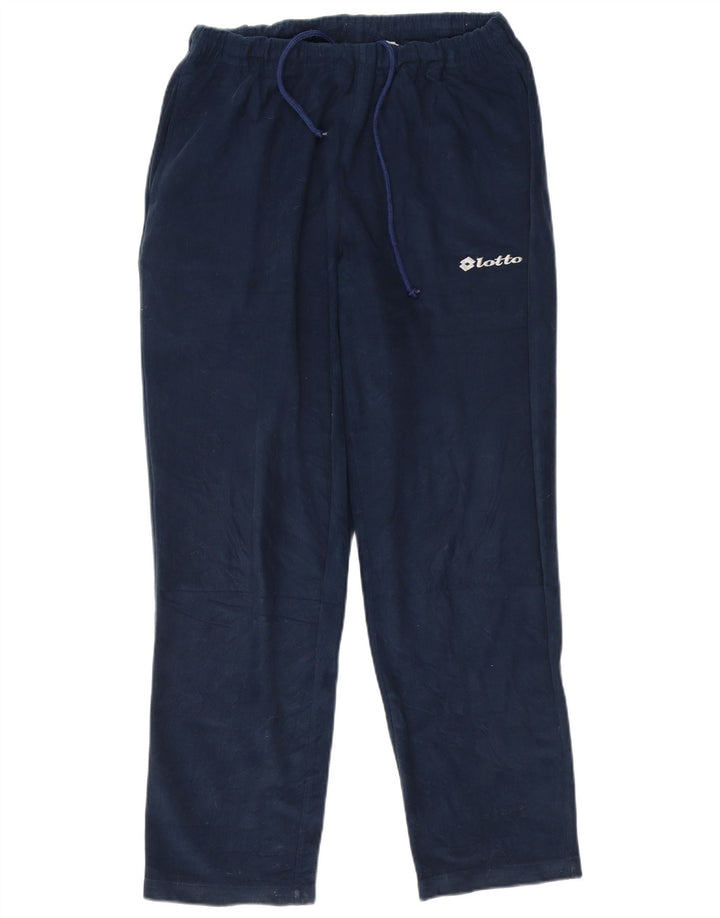 Lotto Herren-Trainingsanzug aus Velours, mittleres Marineblau, Farbblock-Polyester