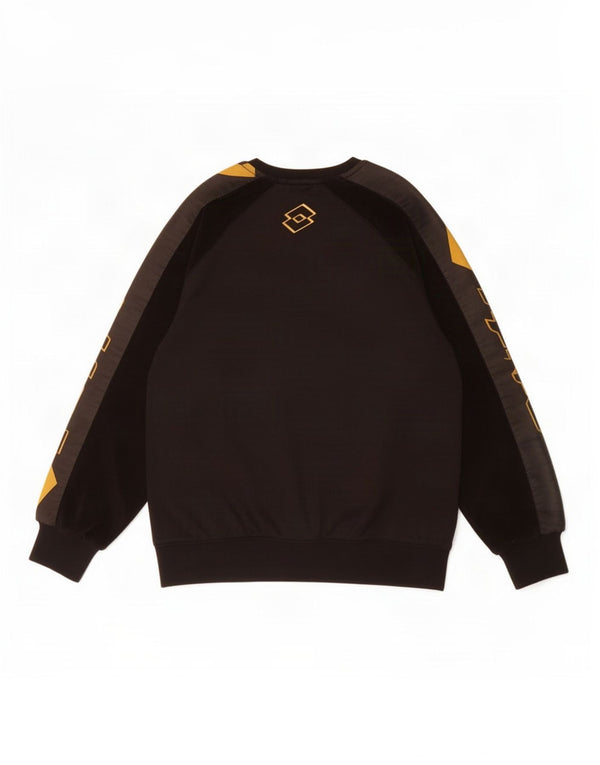 Lotto Grafik-Sweatshirt für Jungen, 7–8 Jahre, schwarze Farbblock-Baumwolle
