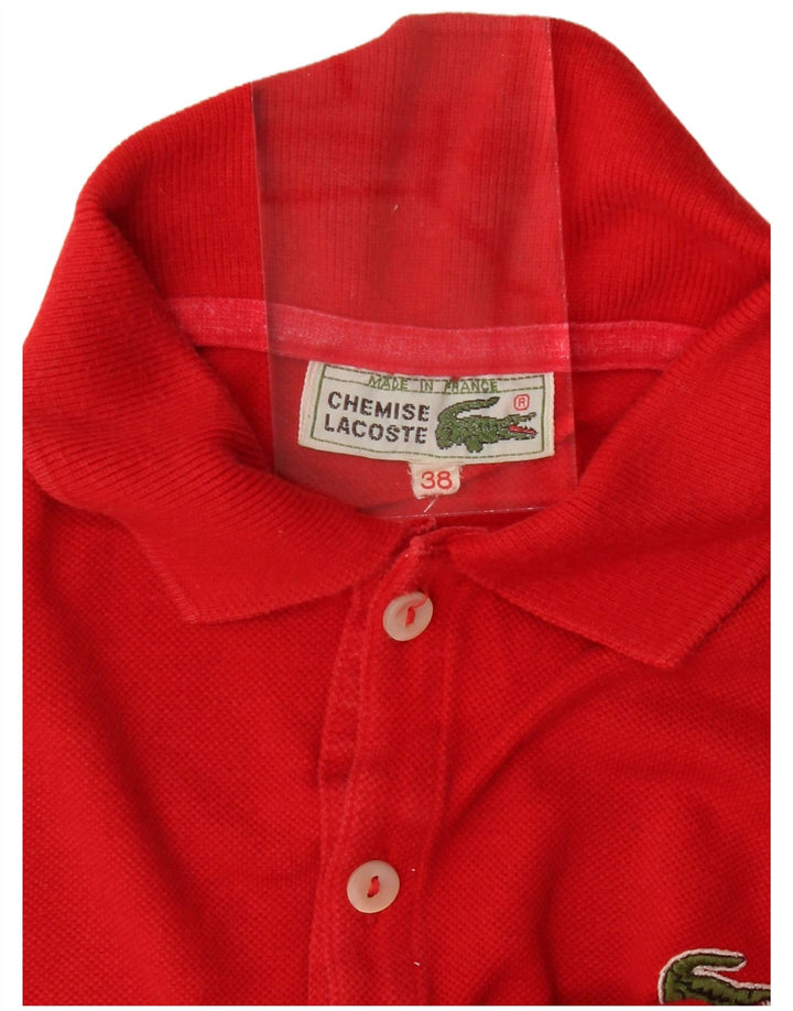 LACOSTE Damen Poloshirt Größe 38 Mittelrote Baumwolle