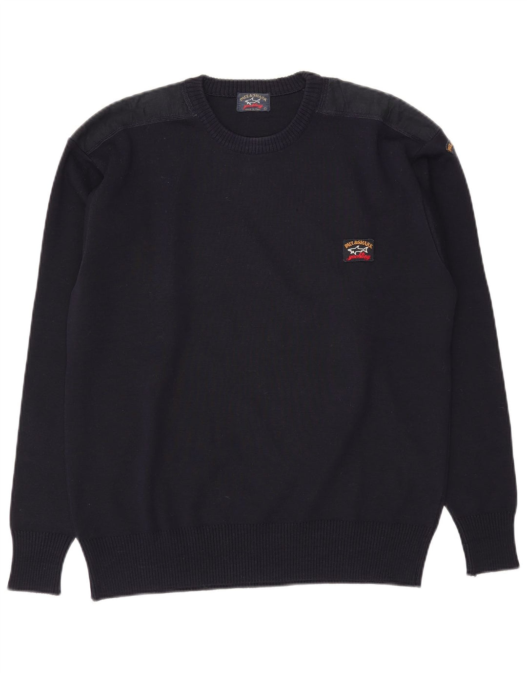 Paul & Shark Herren-Pullover mit Rundhalsausschnitt, groß, marineblaue Wolle