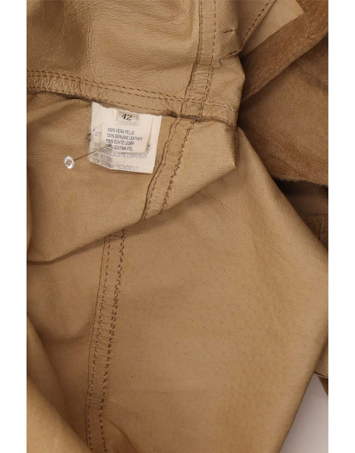 Vintage Damen Wildlederjacke IT 42 Medium Beige Leder