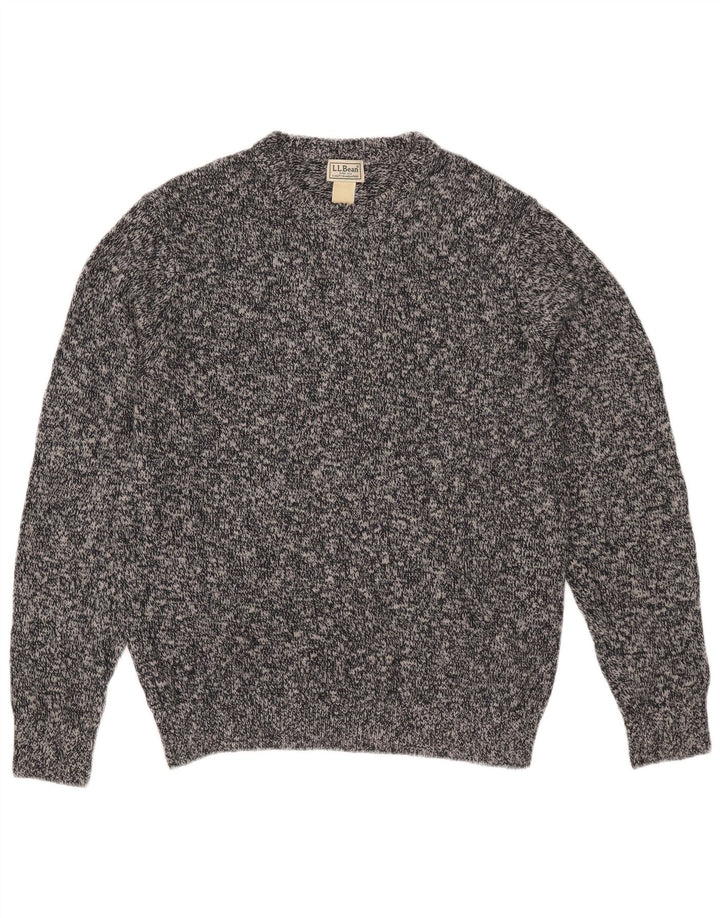 L.L.Bean Herren-Pullover mit Rundhalsausschnitt, mittelgrau gesprenkelte Baumwolle