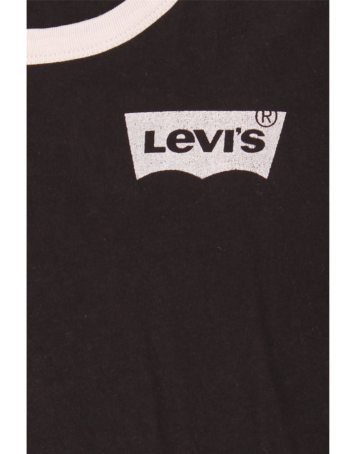 Levi's Damen T-Shirt Top UK 14 Medium Schwarz Colourblock