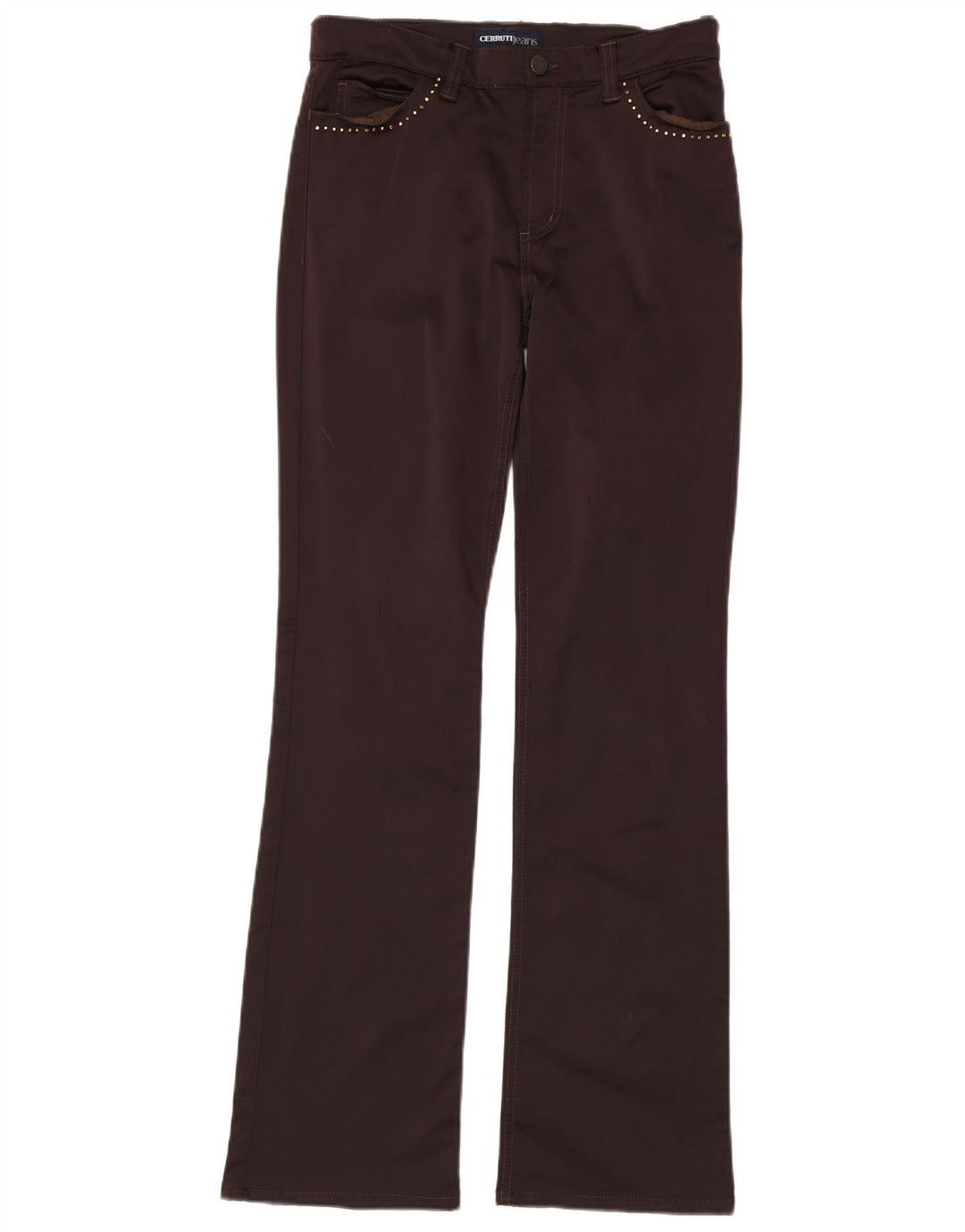 Cerruti 1881 Damen Bootcut Freizeithose W28 L31 Braunes Polyamid