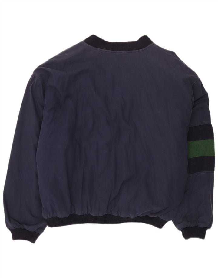 VINTAGE Herren Bomberjacke UK 42 XL Marineblau Farbblock