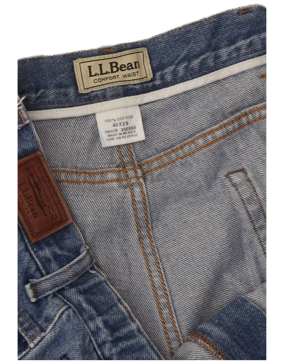 L.L.Bean Herren Straight Jeans W40 L29 Blaue Baumwolle