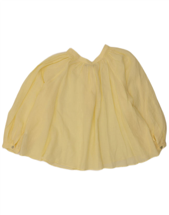 Langärmliges, übergroßes Blusenoberteil für Damen von Zara, Größe 44, mittelgelb