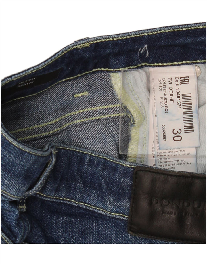 Dondup Damen Skinny Jeans W30 L30 Blaue Baumwolle