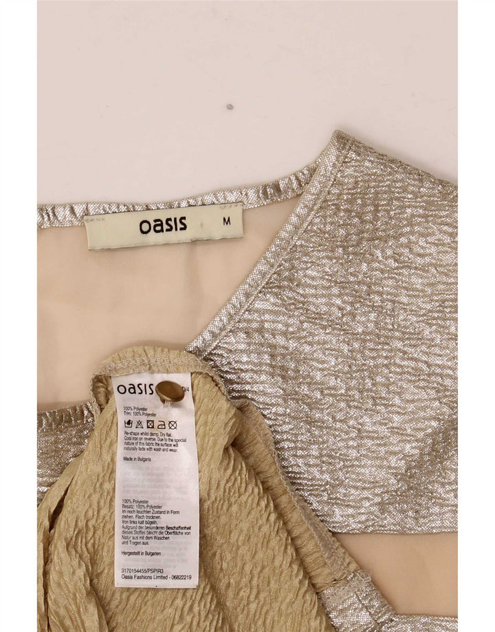 Oasis Damen Etuikleid UK 12 Medium Silber Chevron Polyester