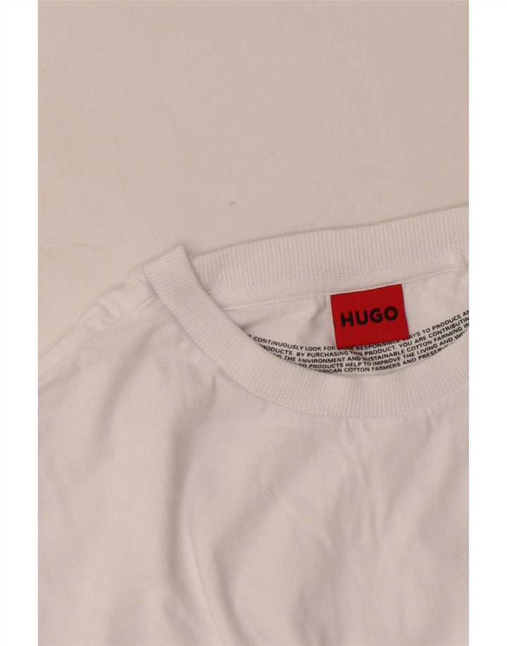 Hugo Boss Herren T-Shirt mit Grafik, Mittelweiß