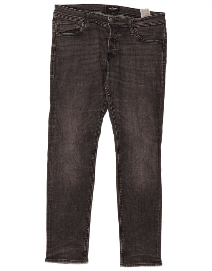 JACK & JONES Herren GLENN Slim Jeans W34 L32 Graue Baumwolle