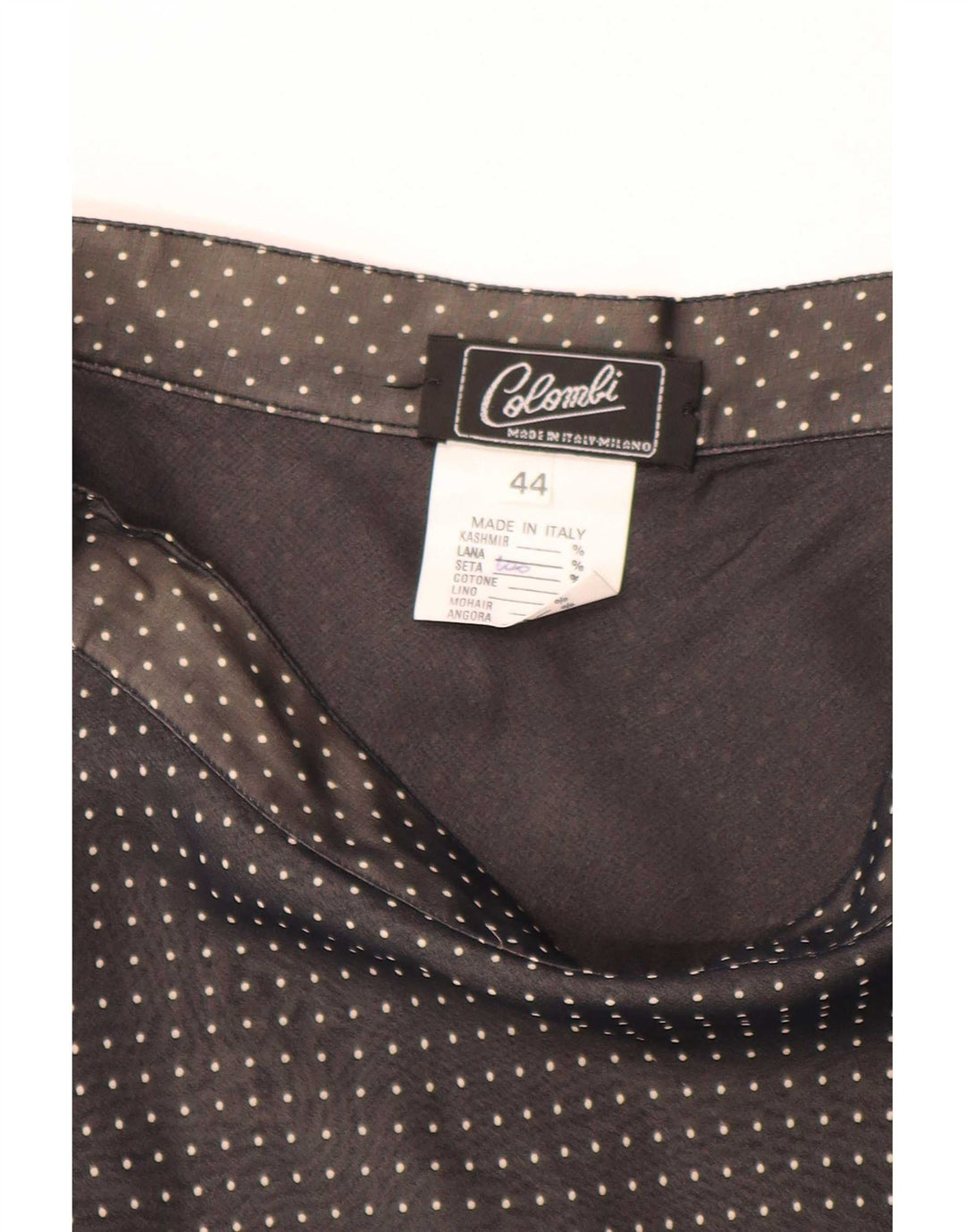 Vintage Damen A-Linienrock IT 44 Medium W28 Schwarz gefleckte Seide