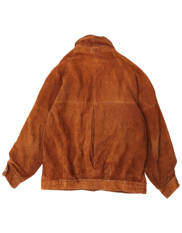 Vintage Herren Wildlederjacke IT 54 2XL Braunes Leder