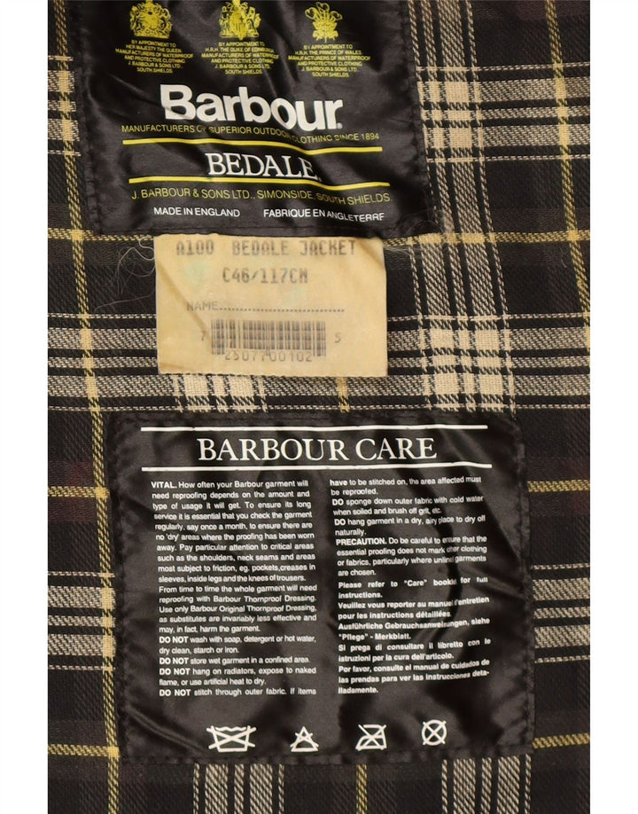 Barbour Herrenjacke aus gewachster Baumwolle UK 46 3XL Khaki Baumwolle