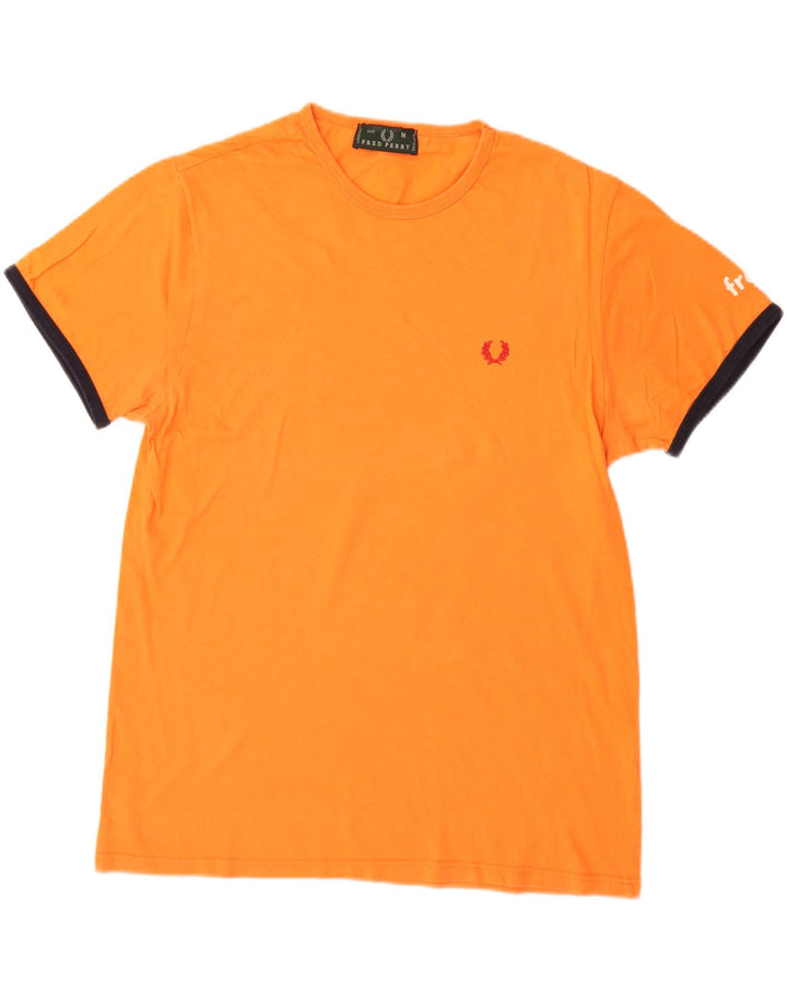 Fred Perry Herren T-Shirt-Oberteil aus mitteloranger Baumwolle