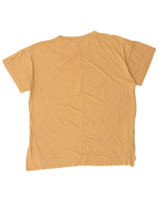 Reebok Damen Graphic T-Shirt Top UK 20/22 XL Beige Baumwolle