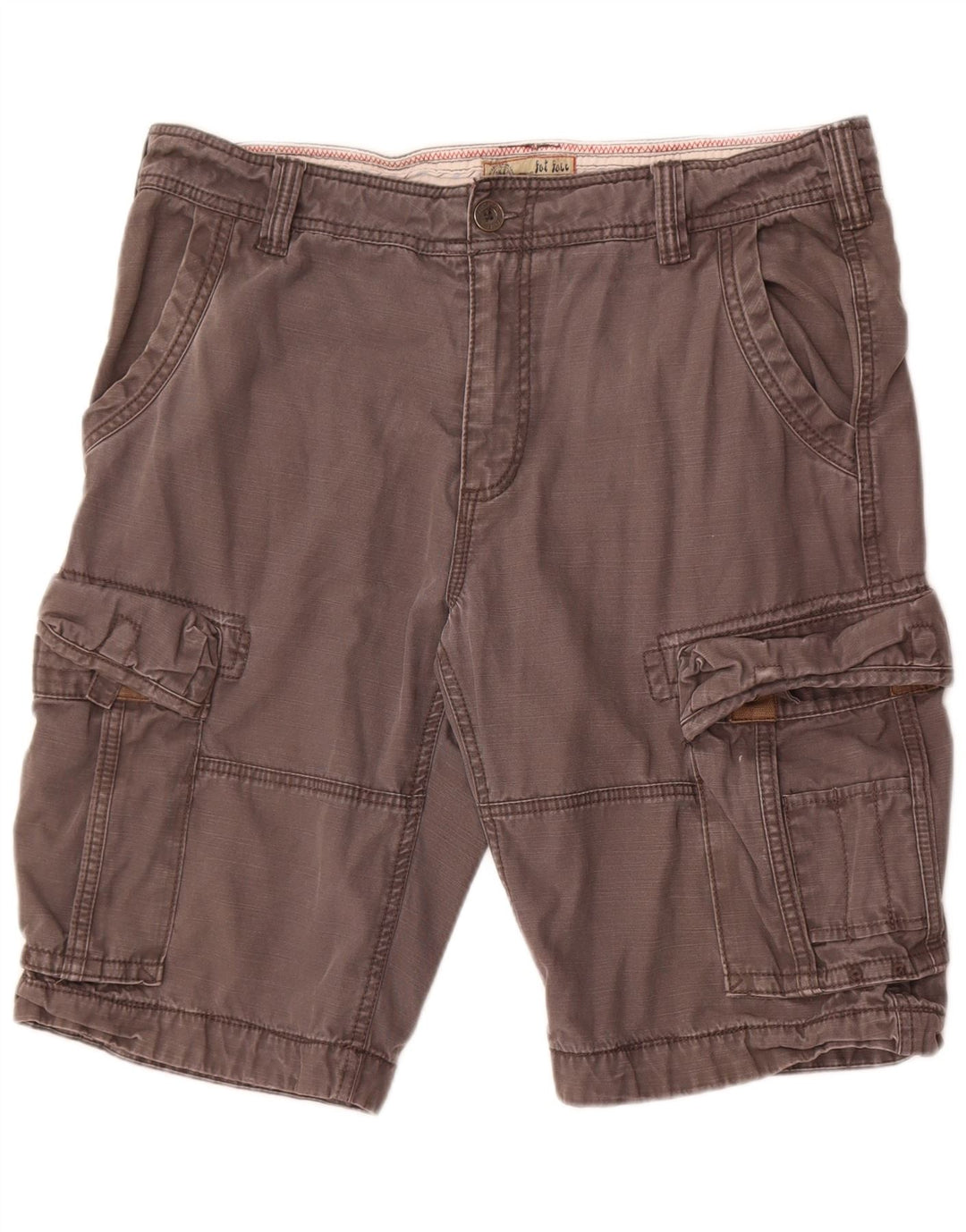 Fat Face Herren-Cargo-Shorts, W36, Größe L, Grau, Baumwolle