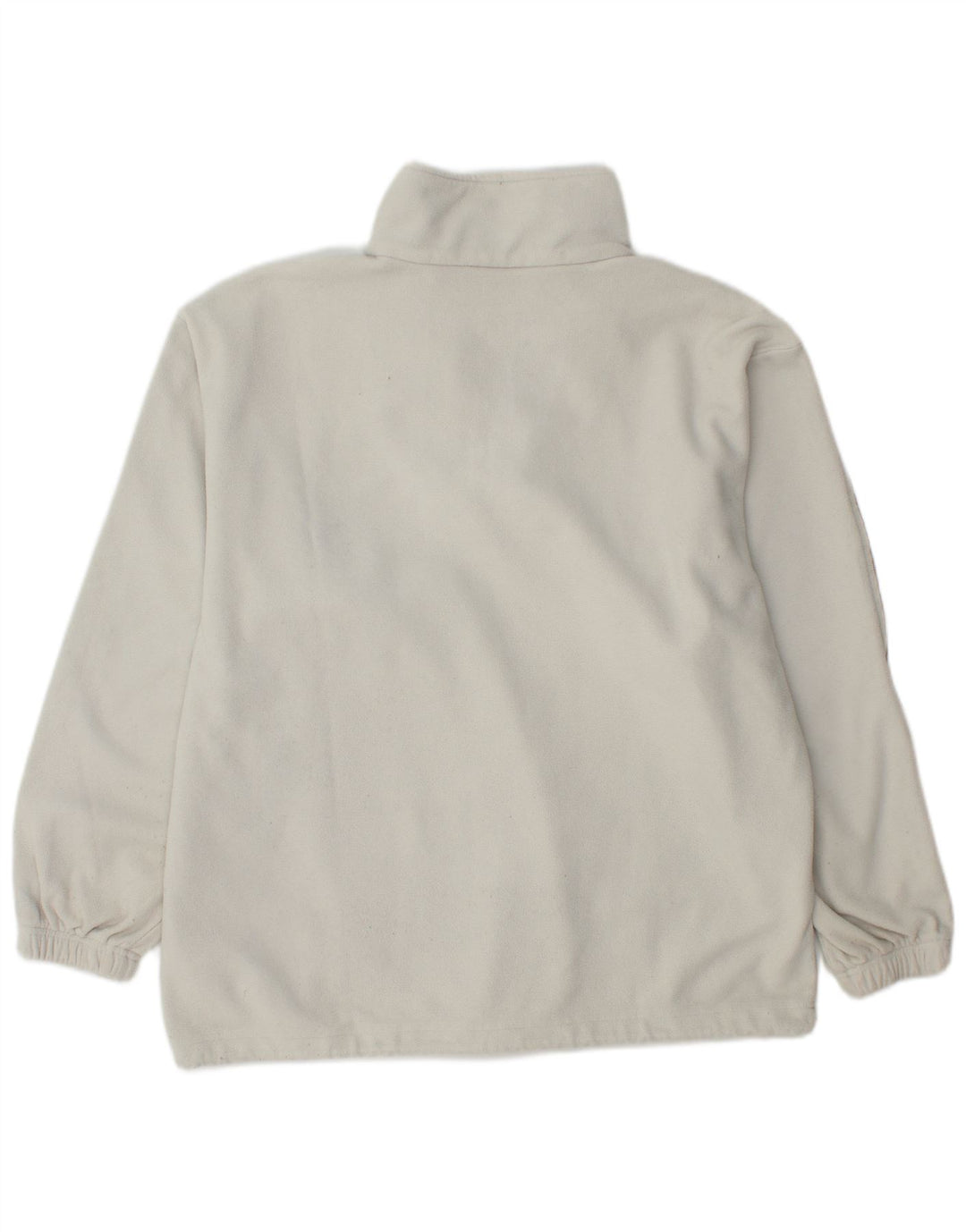 Kappa Herren-Fleecepullover mit Reißverschluss am Hals, groß, cremefarbenes Polyester
