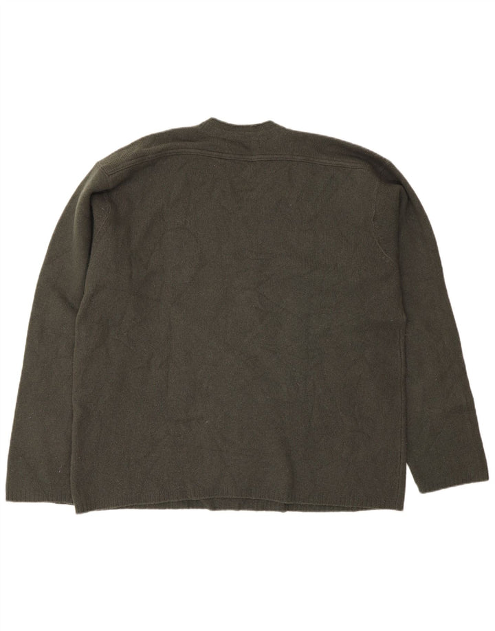 Zara Herren V-Ausschnitt Pullover Pullover XL Khaki Wolle
