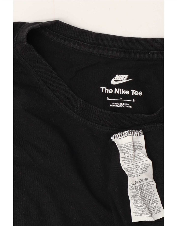Nike Herren T-Shirt Top Large Schwarz Baumwolle