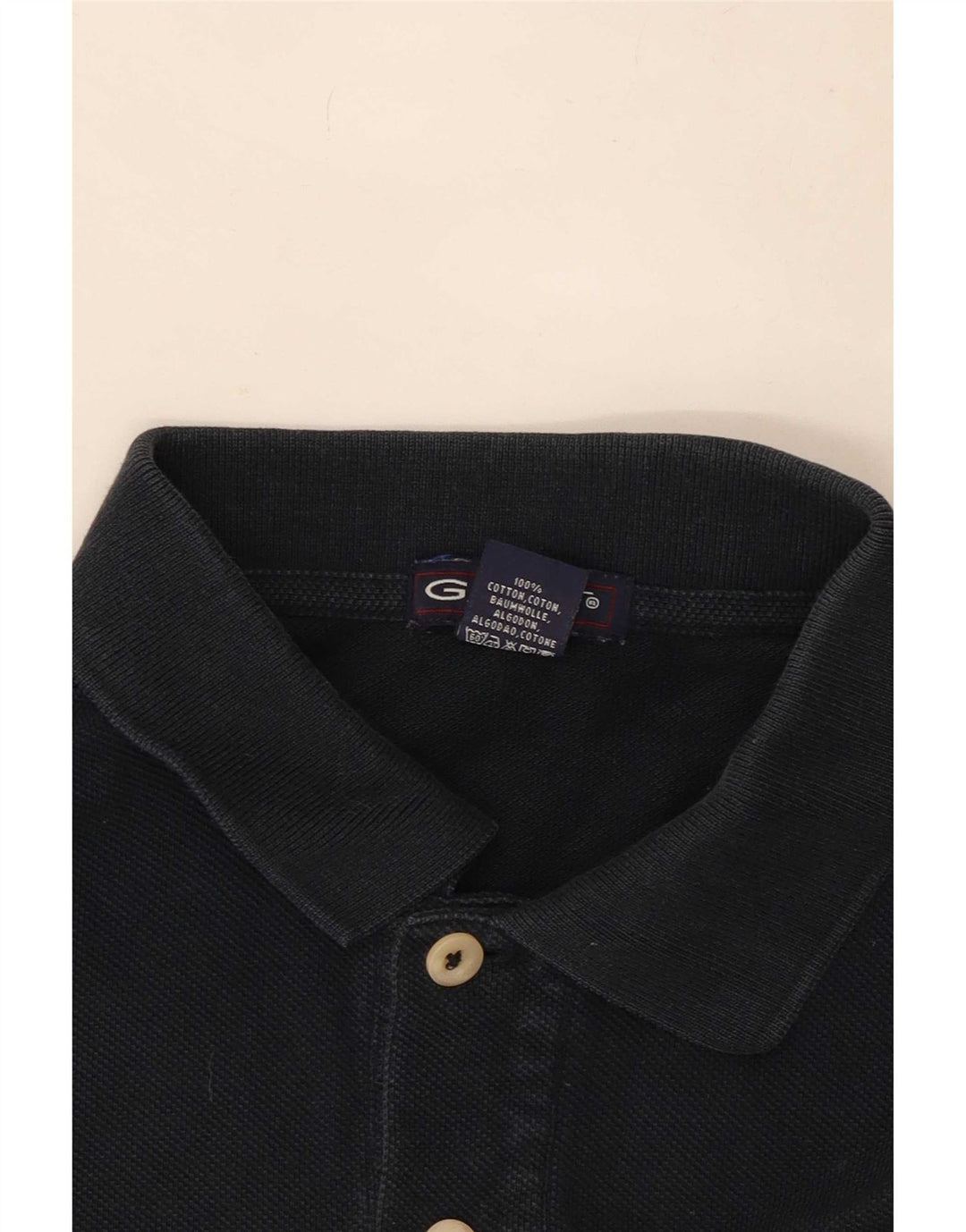 Gant Herren-Poloshirt, groß, aus schwarzer Baumwolle