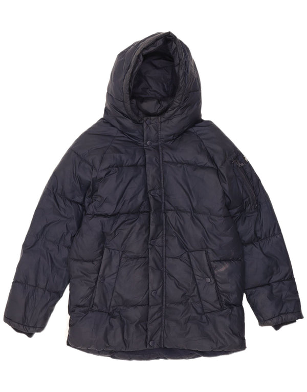 Wattierte Jacke mit Kapuze von Zara für Jungen, 13–14 Jahre, marineblaues Polyester