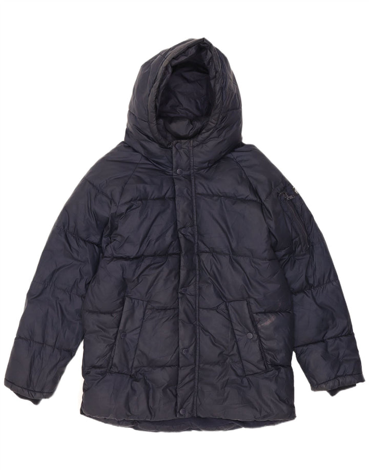 Wattierte Jacke mit Kapuze von Zara für Jungen, 13–14 Jahre, marineblaues Polyester