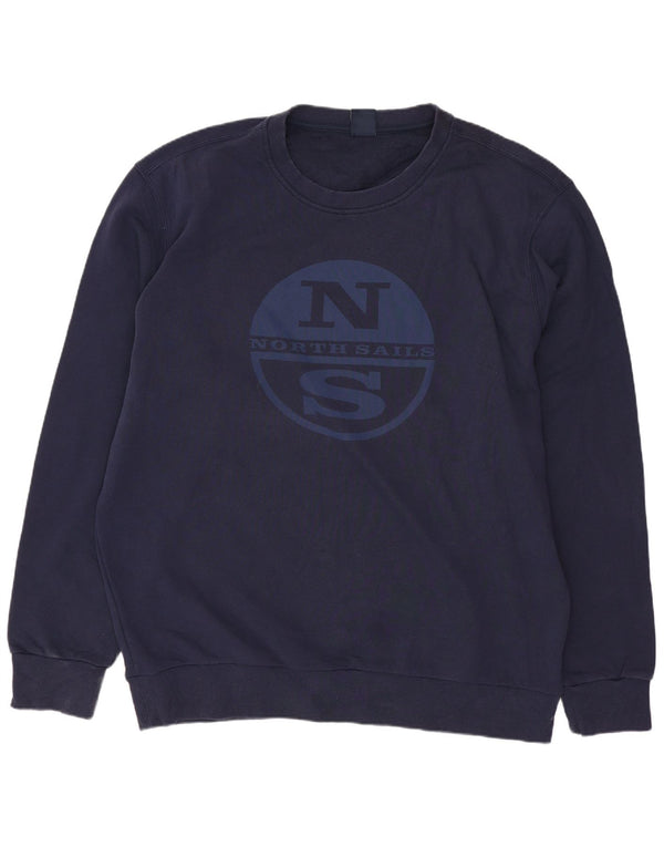 North Sails Herren-Sweatshirt mit Grafik, 3XL, Marineblau, Baumwolle