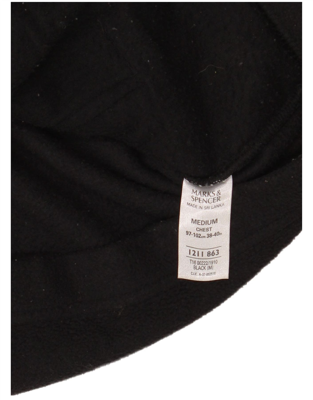 Marks & Spencer Herren Fleecejacke UK 38 Medium Schwarz Polyester