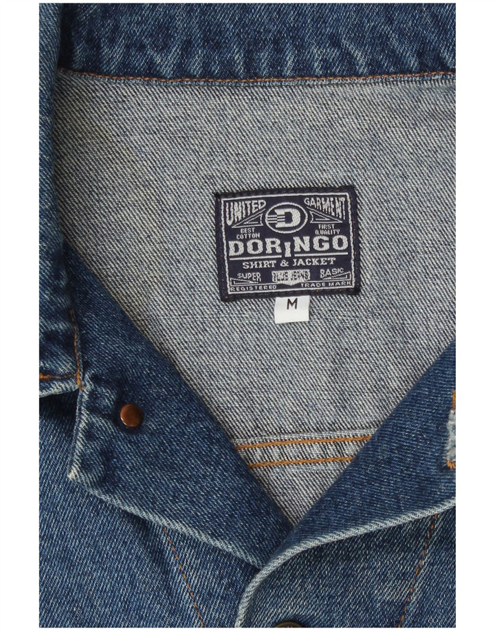 Doringo Herren Jeansjacke UK 38 Mittelblaue Baumwolle