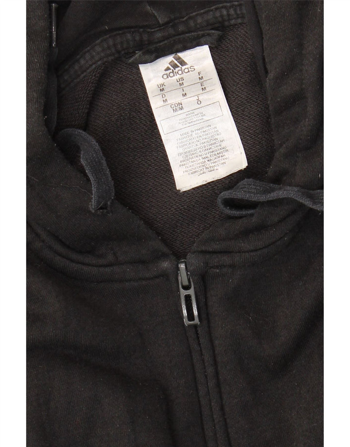 Adidas Herren-Kapuzenpullover mit Reißverschluss, mittelschwarz, Baumwolle