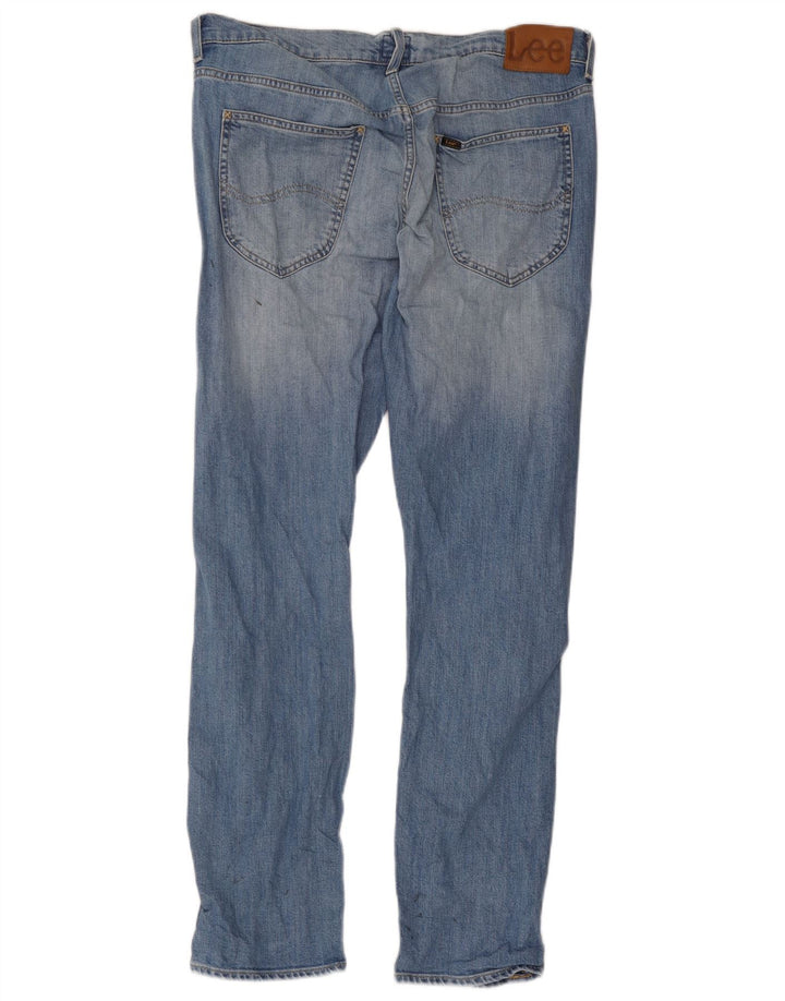 Lee Herren Daren Straight Jeans W34 L32 Blaue Baumwolle