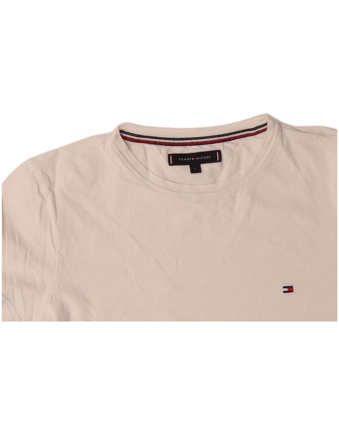 TOMMY HILFIGER Herren T-Shirt Top Small Weiße Baumwolle