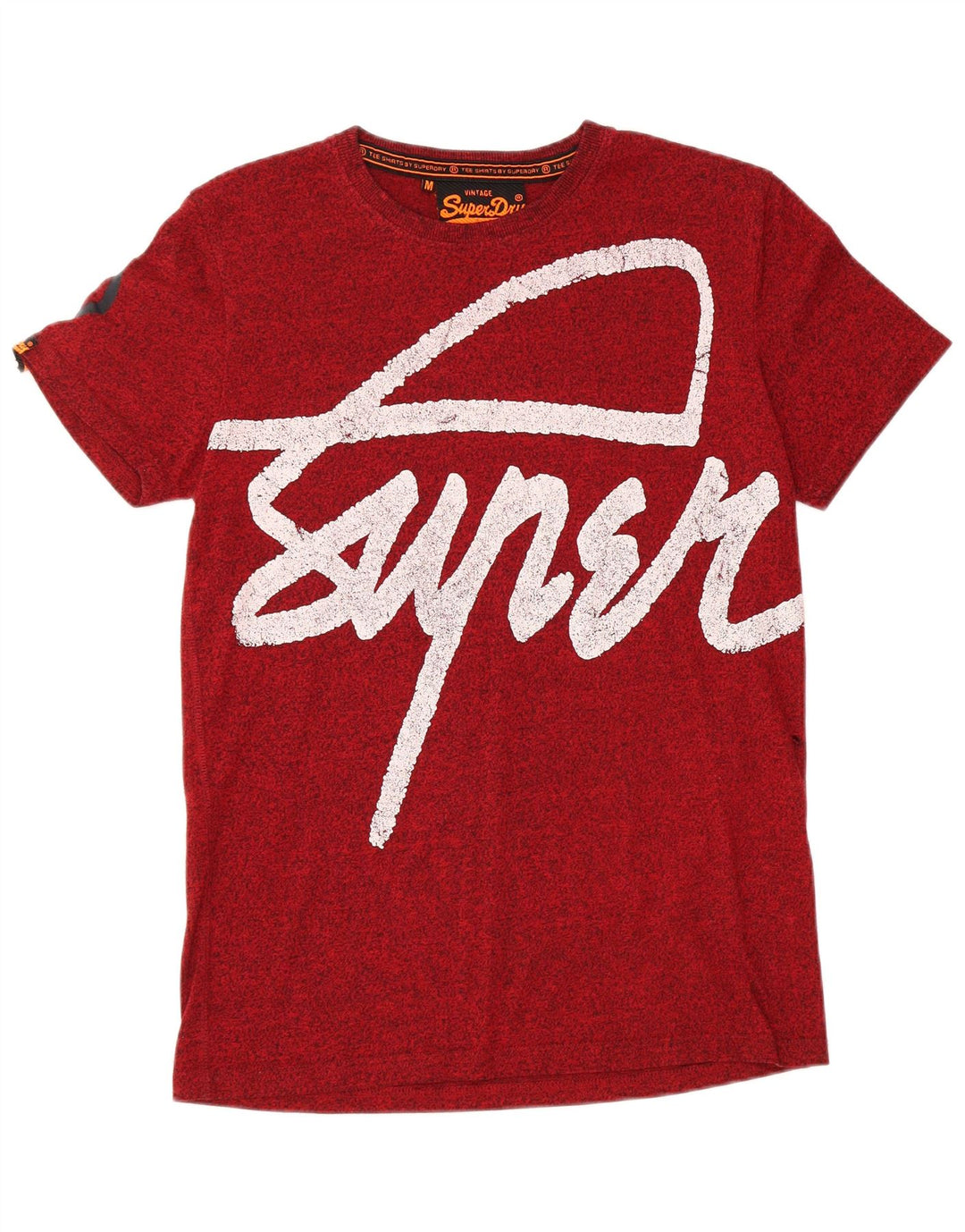 SUPERDRY Herren Grafik-T-Shirt-Oberteil aus mittelroter Baumwolle
