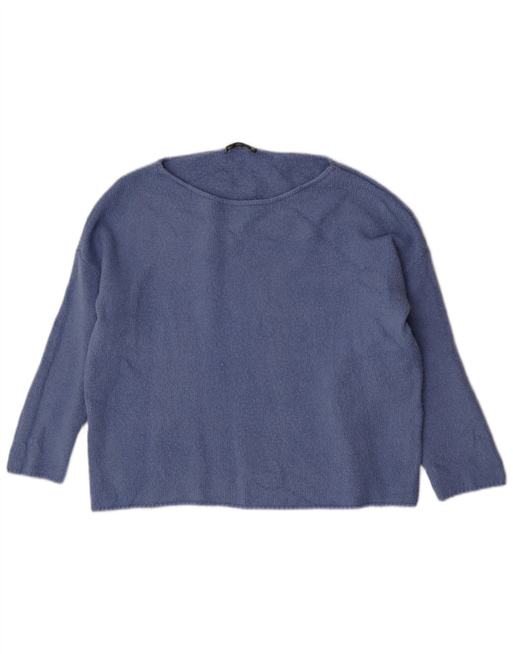 Zara Damen-Pullover mit U-Boot-Ausschnitt, Gr. 14, Mittelblau