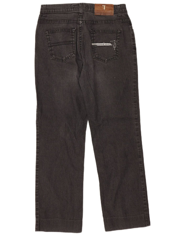 Trussardi Damen Straight Jeans UK 10 Small W27 L27 Graue Baumwolle