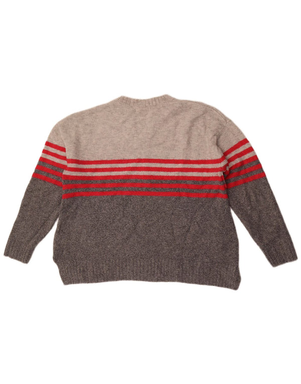 Marks & Spencer Damen-Pullover mit Rundhalsausschnitt, Gr. 40, Größe L, grau gestreift