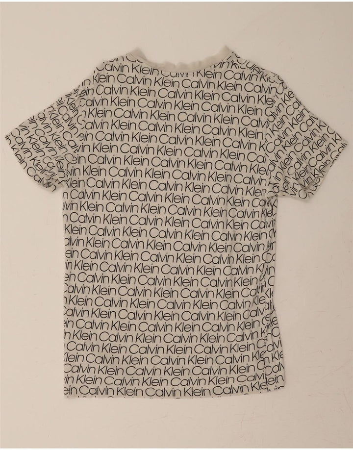 CALVIN KLEIN Mens Graphic T-Shirt Top Medium Grey Cotton Vintage Calvin Klein and Second-Hand Calvin Klein from Messina Hembry 