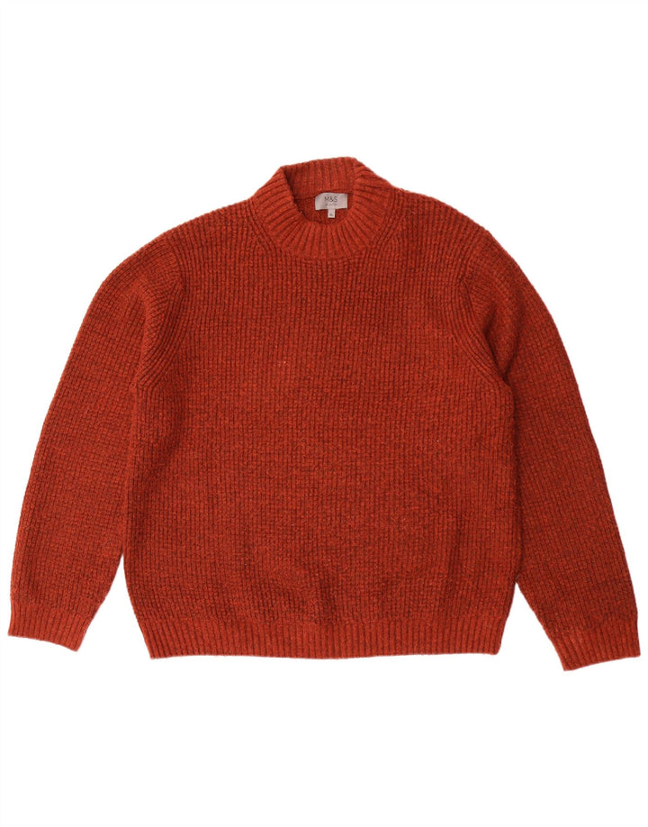 Marks & Spencer Herren-Pullover mit Rollkragen, XL, kastanienbraun geflecktes Acryl