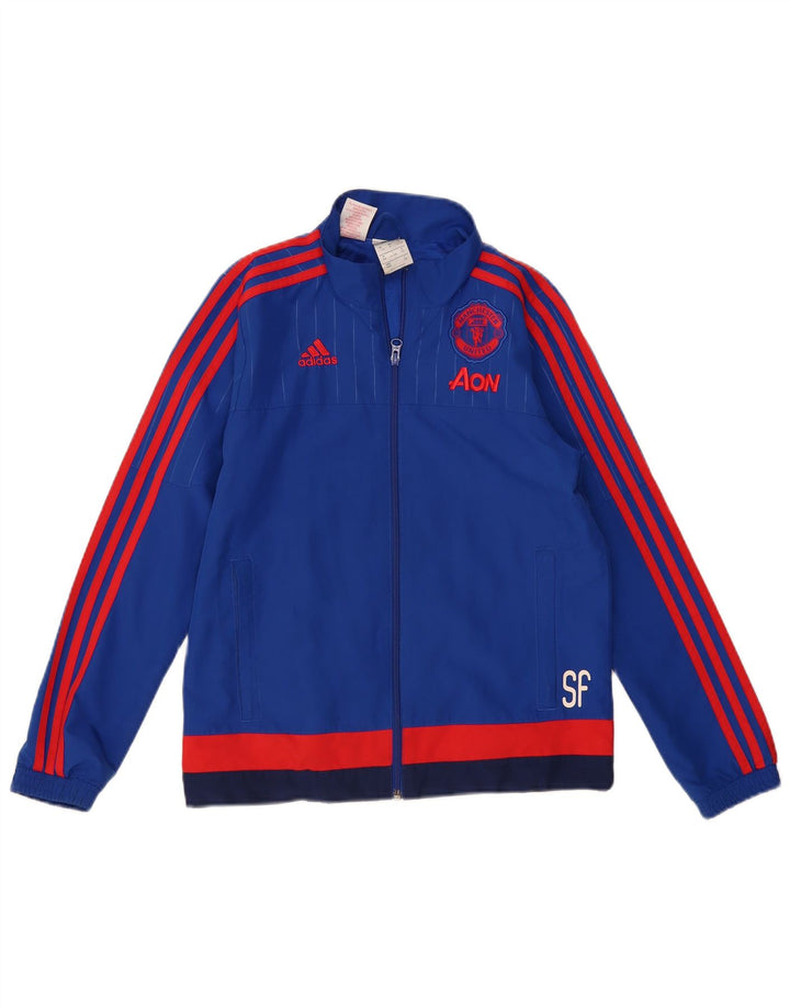 ADIDAS Jungen Manchester United Trainingsanzug Top Jacke 11-12 Jahre Blau